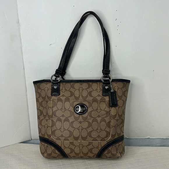 Coach K1193-F18917 Heritage Peyton Brown Tote - Picture 1 of 10